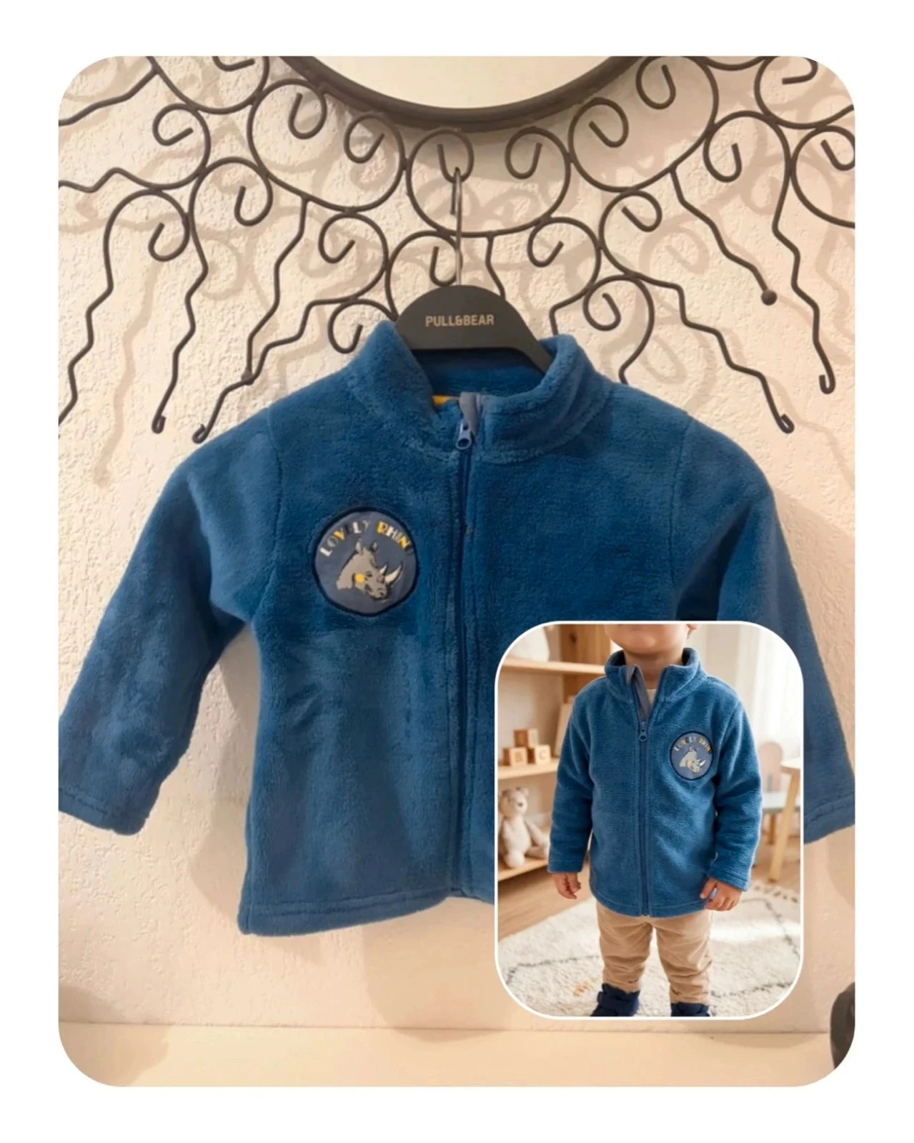 Veste polaire bleue avec broderie rhinocéros - Lupilu - 18/24 mois (86/92 cm)